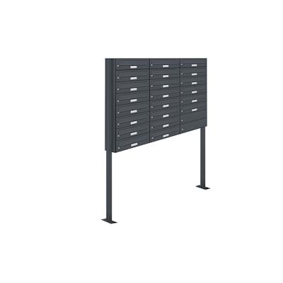 AL Briefkastensysteme 22 Fächer Premium Stand Briefkasten Anlage in RAL 7016 Anthrazit Grau, Post A4, robust, wetterfest, Artikelnummer: 132P22S3P7016 Image