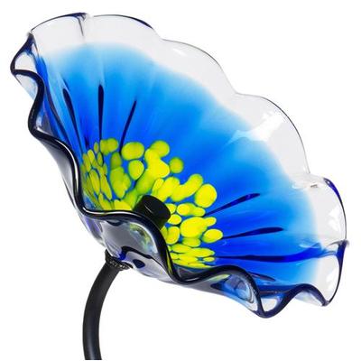 Freya Art Glass Bloom Tabletop Accent , Blue