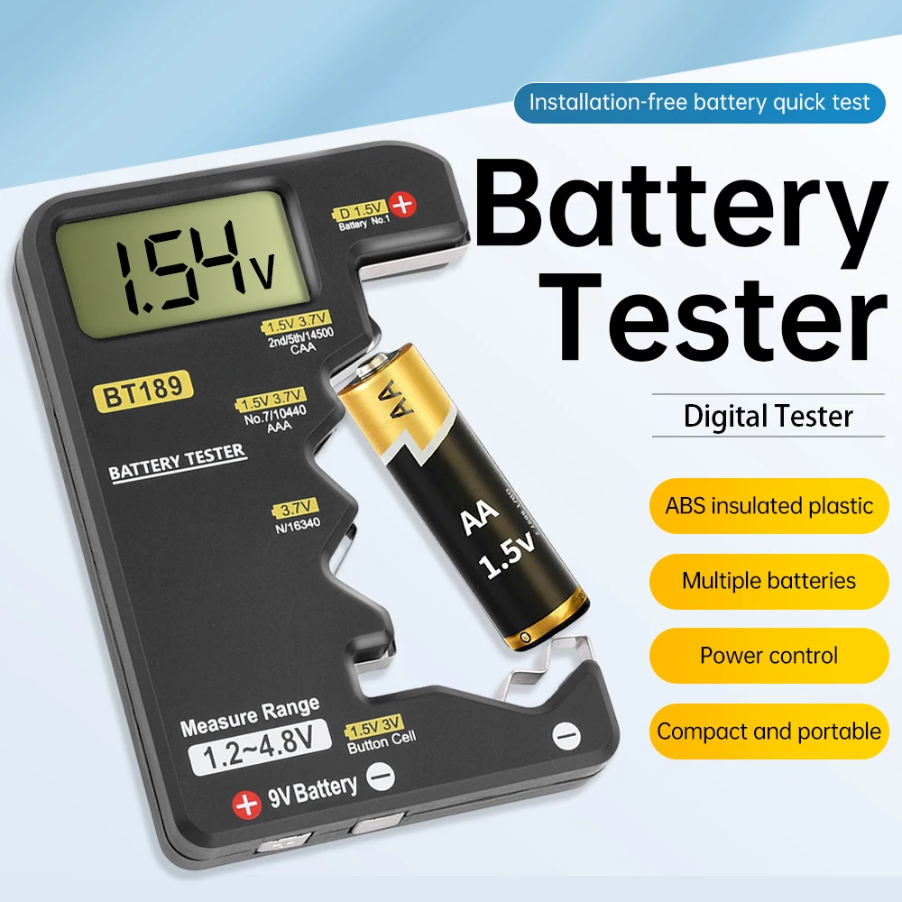 9V Batterie Tester Englisch Eersion AA AAA Knopfzelle Kapazität Überprüfen Detektor LCD Digital Display Batterie Tester Diagnose Werkzeug Image