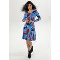 Jerseykleid ANISTON SELECTED, Damen, Gr. 34, N-Gr, bunt (blau, hellblau, rot, augergine, schwarz), Single Jersey, Obermaterial: 95% Viskose, 5% Elasthan, bedruckt, feminin, A-Linie knielang, Rundhals, Langarm, Kleider, in leichter A-Linien-Form