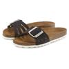 Pantolette ELBSAND "Sandale", Damen, Gr. 36, grau (anthrazit), Obermaterial: 100% Rindsleder. Decksohle: 100% Rindsleder. Laufsohle: 100% Synthetik, unifarben, casual, Schuhe, Mule, offener Schuh aus Leder mit weichem Komfortkorkfußbett