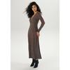 Maxikleid ANISTON SELECTED, Damen, Gr. 42, N-Gr, schwarz (schwarz, rot, grün, weiß), Single Jersey, Obermaterial: 95% Viskose, 5% Elasthan, bedruckt, gemustert, feminin, figurumspielend knöchelfrei, V-Ausschnitt, Langarm, Kleider, mit V-Ausschnitt...