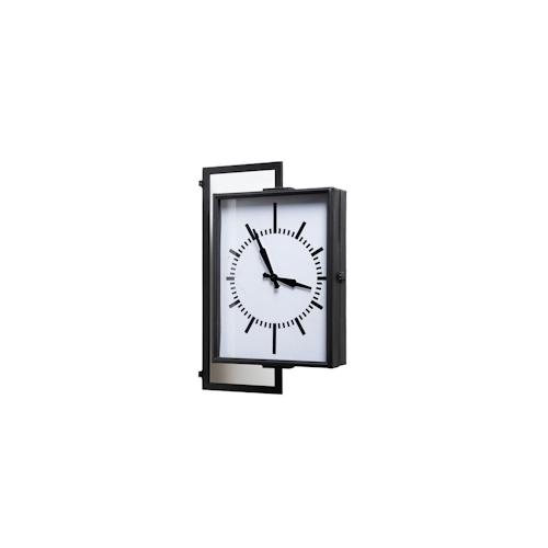 Bahnhofsuhr 60 cm - Schwarz Rechteck Metall Amadeus 40x12 cm