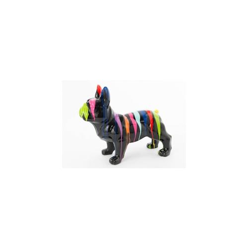 Bulldogge stehend Trash schwarz 80 cm - Amadeus Harz 68x41 cm