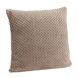 Kissen Schachbrettmuster taupe 40x40cm - Braun Quadratisch Polyester Amadeus 40x8 cm Image