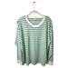 J. Crew Tops | J Crew Shirt Womens Extra Large Striped Lightweight Crewneck Green White Preppy | Color: Green/White | Size: Xl