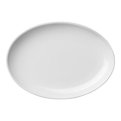 Luzerne Sentosa by 1880 Hospitality 5 3/4" x 4 1/4" Bright White Porcelain Oval Coupe Plate - 48/Case