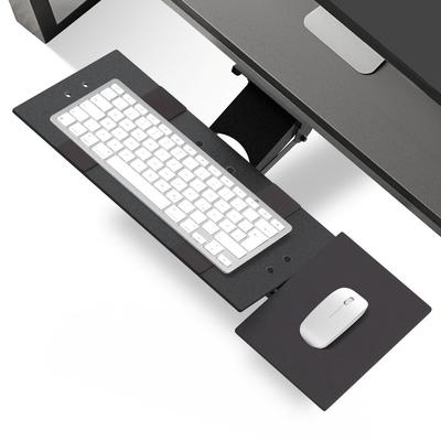 KT1 ergonomic keyboard tray under desk slide adjustable height tilt - Black