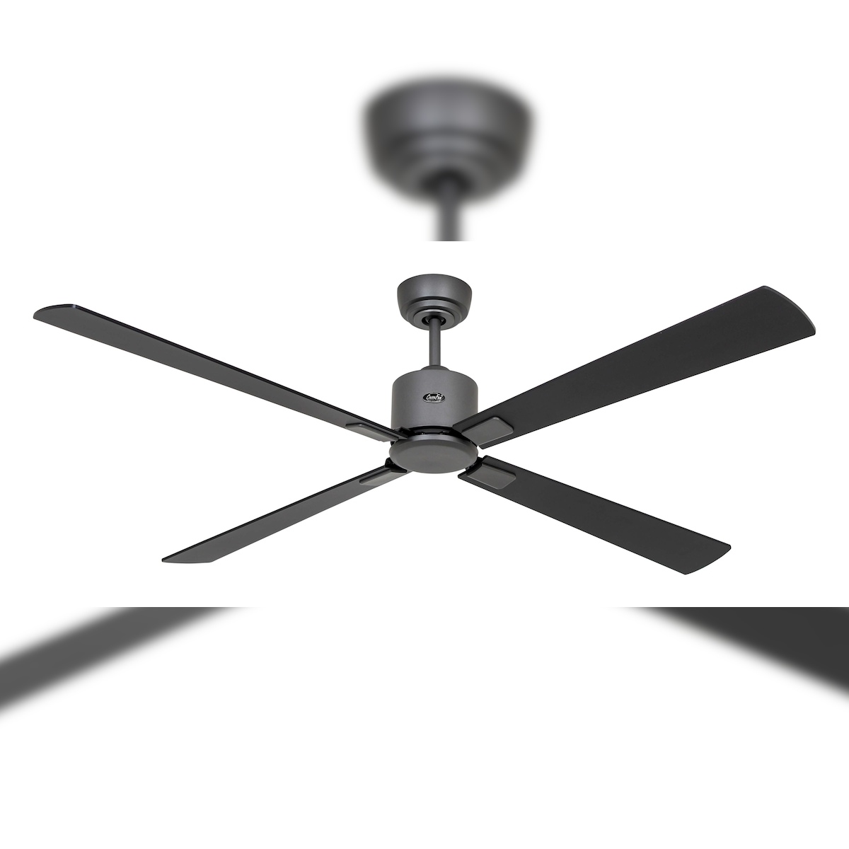 Deckenventilator mit WLAN CasaFan ECO NEO III 152 cm 952303 W Basaltgrauer Motor / Wendeflügel in Schwarz und Teakholz Image