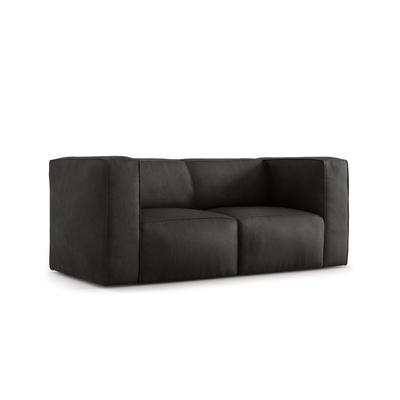 2-Sitzer Sofa aus Echtleder, graphit