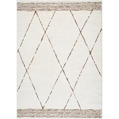 Etnhischer Berber Teppich Elfenbein/Braun 160x213