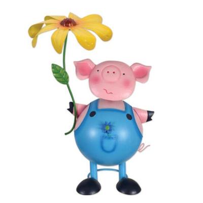 Sunset Vista Designs 421163 - Pig w/Flower Porch Sitter (94399) Lawn and Garden Animal Figurines
