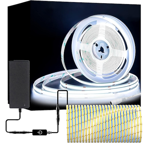 ZDM neue stufenlose Dimmung 16,4 Fuß 5 m COB LED-Lichtleiste CRI 80 60 W LED-Lichtschlauch biegsames Bandlicht geeignet für High-End-Beleuchtung DC12V DC24V Image