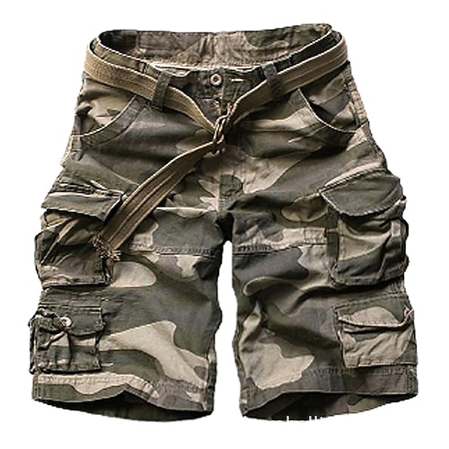 Herren Taktische Shorts Cargo-Shorts Shorts Knöpfe Mehrere Taschen Einfach tragbar Kurz Outdoor Täglich Ausgehen Mode Klassisch Armeegrün Gelbe Tarnung Image
