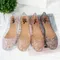 Summer women sandals flat-soled crystal clogs hollow flat-soled slip-ons shallow mouth Roman jelly shoes beach sandals