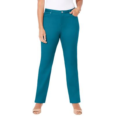 Plus Size Women's Sateen Stretch Pant by Catherines in Deep Teal (Size 20 WP)