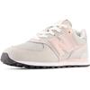 Sneaker NEW BALANCE "574", Gr. 40, rosa (hellgrau, rosa, silberfarben), Leder, Textil, sportlich, Schuhe