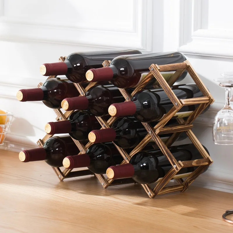 3/10 bouteilles casier à vin en bois porte-vin cuisine assemblé présentoir organisateur barre de rangement armoire à vin casier à bouteilles de vin