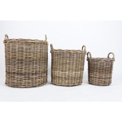 BURI 3er Set Weidenkörbe rund aus Holz Blumentopf Tragekorb 58cm Image