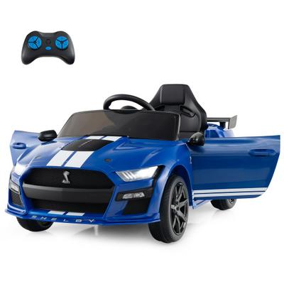 Costway 12V Licensed Ford Mustang Shelby GT500 Kids Ride on Car with Remote Control for Kids Aged 3-8-Blue