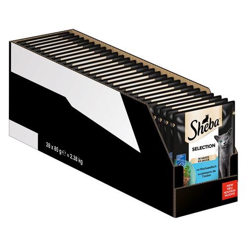 56 x 85g mégapack Sheba de différentes variétés en sachets fraîcheur - Sélection en sauce au poisson de l'océan