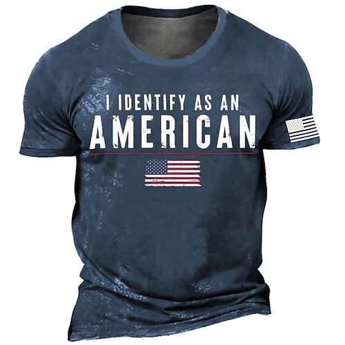 4. Juli 2026 250. Gedenktag Herren Patriotisches Vintage Retro Patriot 3D Druck US Flagge Veteran Rundhals Kurzarm T-Shirt Freizeit Straße Image