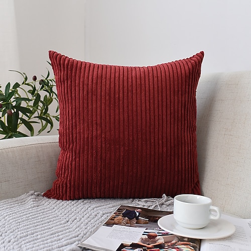 nordischer einfarbiger Cord-Kissenbezug fürs Büro, weiches Kissen ohne Kern, Heim-Wohnzimmer-Sofa-Dekor, grün, orange, rosa, blau Image