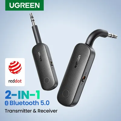 2-in-1 Bluetooth Adapter Transmitter Receiver Bluetooth AUX 5.0 Wireless 3.5mm Adapter Stereo for