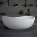 63 in. x 37 in. Stone Resin Solid Surface Freestanding Soaking Bathtub