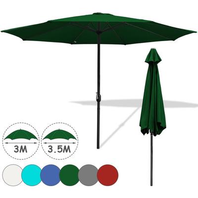 Sonnenschirm 350 cm Grün – Kurbel – UV-Schutz wasserabweisend knickbar – Ampelschirm Marktschirm Image