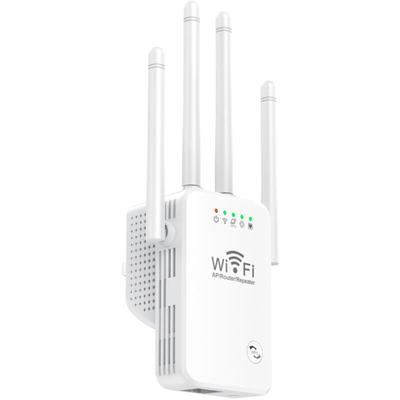 Drahtloser WLAN-Repeater, 4 Antennen, 2,4 G WLAN, 300 m Fernsignalverstärker, Weiß Image
