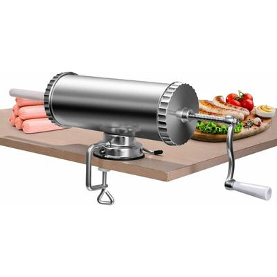 3L Wurstfueller manuell, Wurstmaschine aus Alulegierung, Wurstfuellmaschine silber, Wurstpresse mit Image