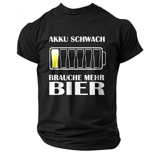 Men's Funny Beer Letter Print T Shirt Tee Top Cotton Short Sleeve Graphic Shirt Black Dark Blue Dark Gray Comfortable Tee Street Sports Outdoor Fashion Designer Clothing