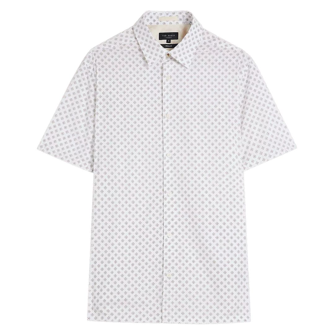 Ted Baker Forter Mens White Geo Print Hemd Image