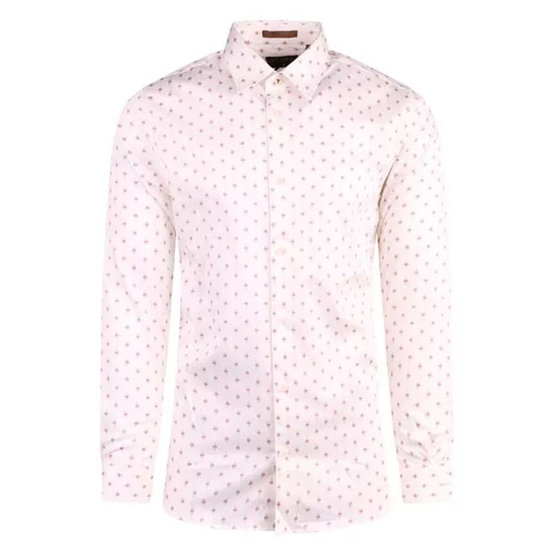 Ted Baker Area Herren weiße geometrische Druckhemd Image