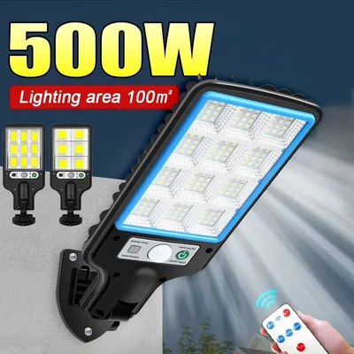 High Power LED Solar Lights 3 Lighting Mode Motion Sensor Solar COB Wall Lamp With Remote Control Outdoor Waterproof Street Lamp
