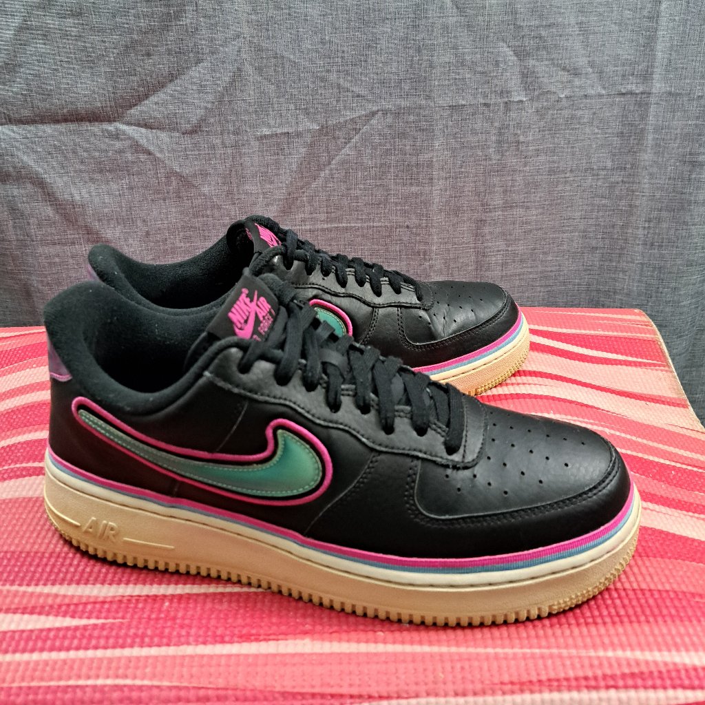 Nike Shoes | %Nike Air Force 1 Lows South Beach Miami Nights Shoes Men Size 11/ A 17 | Color: Black/Pink | Size: 11