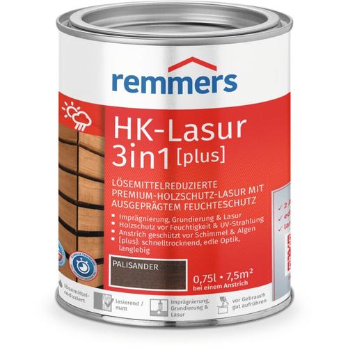 Remmers - HK-Lasur 3in1 [plus] palisander, matt, 0,75 Liter, Holzlasur, Premium Holzlasur außen,