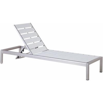 Gartenliege Weiß Silber Kunstholz Aluminium Verstellbar Modern Terrasse Balkon Image