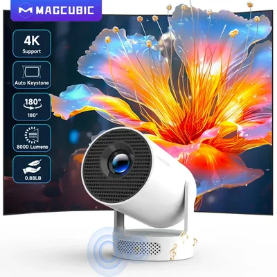 Magcubic Projector Android 11 4K 1280*720P HY300 Pro + Dual Wifi 260ANSI 180°flexible BT5.0 Cinema