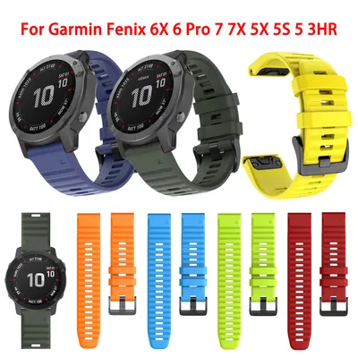 for fenix 6 Pro 7 5 Plus 22 20 26mm Strap Silicone QuickFit for Garmin fenix 6X Pro 7X 5X 6S 7S