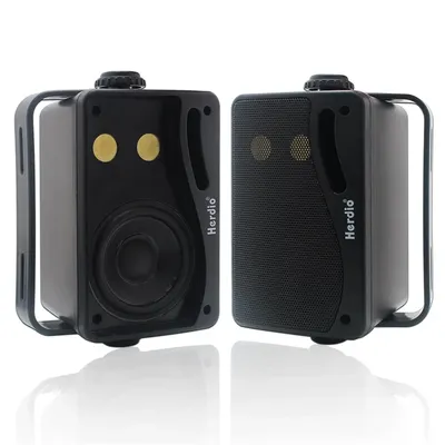 Herdio 3.5'' Passive Outdoor Speakers Wired Waterproof 200W 3 Way Premium Mountable Wall Mount