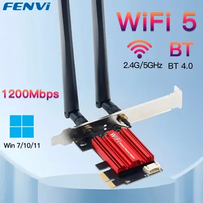 FENVI WiFi 5 PCI-E Wireless Adapter AC1200 Network Card Dual Band 2.4G/5GHz 802.11AC For Bluetooth