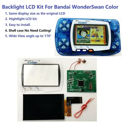 WSC Hightlight IPS Backlight LCD Screen Kit For Bandai WonderSwan Color WSC Game Console With White
