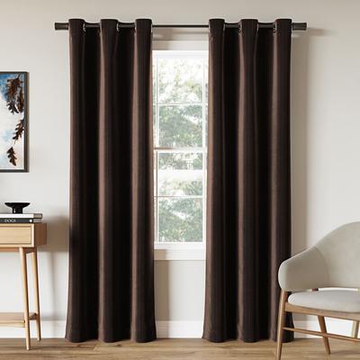 Wide Width Cascade blackout grommet panel by BrylaneHome in Chocolate (Size 40