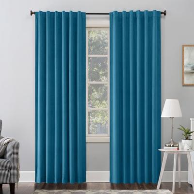 Wide Width Amherst 100% Blackout Rod Pocket Panel by BrylaneHome in Teal (Size 50