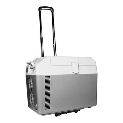 Summit Appliance SPRF26M Accucold .88 Cu. Ft. Gray / White DC-Powered Portable Medical Refrigerator / Freezer with Lock and Collapsible Trolley - 12/24VDC