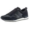 Sneaker TOMMY HILFIGER "ICONIC LEATHER SUEDE MIX RUNNER", Herren, Gr. 47, blau (dunkelblau), Veloursleder, Lederimitat, sportlich, Schuhe, im Materialmix, Freizeitschuh, Halbschuh, Schnürschuh