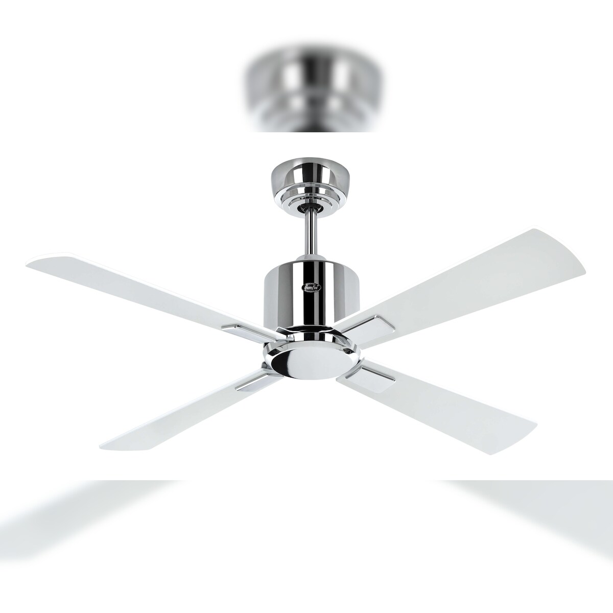 CasaFan ECO NEO III Deckenventilator 103 cm 948131 W mit WIFI-Motor in hellem Chrom / Wendeflügel in Weiß und Hellgrau Image