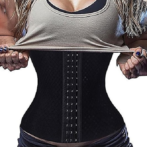 Taillentrainer für Damen, Shapewear, Bauchkontrolle, Push-up, vorne eng, für Büro, Yoga, Laufen, Fitnessstudio, Übergröße, Sport, atmungsaktiv, einfarbig, Hakenamp;Augen-Home-Outfits Image